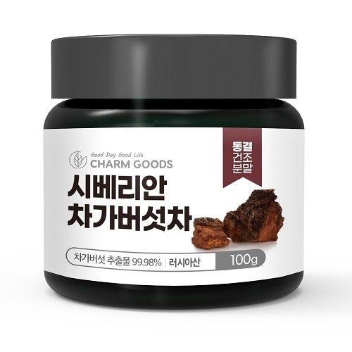 Charm Goods 동견건조분말 시베리안 차가버섯차 100g /병